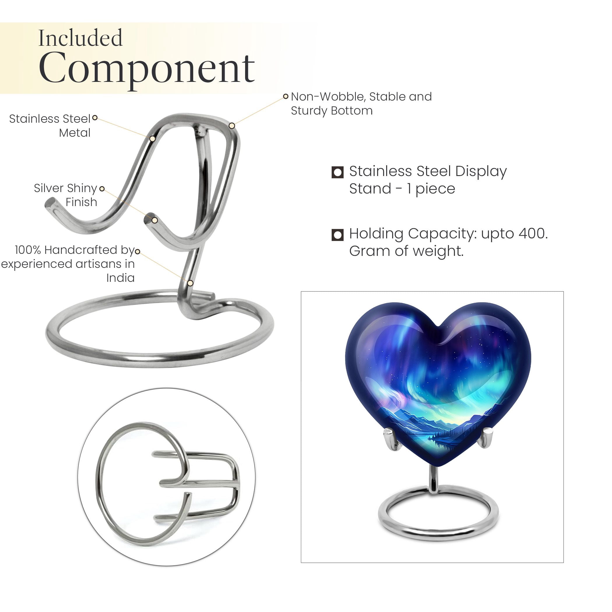 River Heart Urns For Human Ashes Keepsake - Urns For Human Ashes Adult Female Mom - Cremation Urn For Adults - Mini Urns For Ashes Heart - Urn For Ashes For Men - Remains Urn (Size - 3inch, 1pcs)