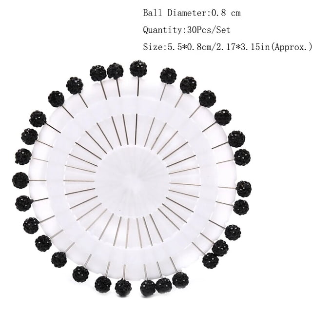 12/30Pcs Fashion Crystal Ball Brooch Pin Muslim Hijab Scarf Pins Scarf Clip Wedding Pin For Women Hijab Pins With Hat