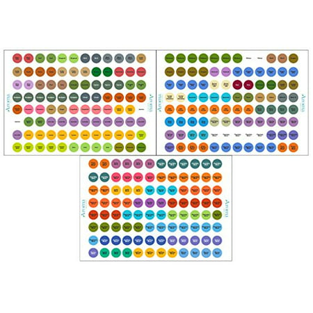 Essential Oils Labels - Complete Set - Includes Multiple Bottle Cap Stickers for ALL Oils - Perfect Lid Stickers to Keep Your Oils