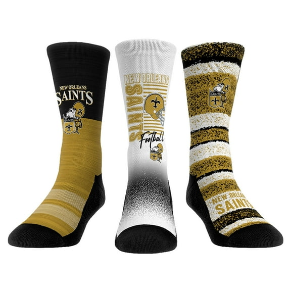 Unisex Rock Em Socks New Orleans Saints Throwback Three-Pack Crew Sock Set