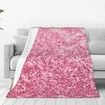 thumbnail image 4 of Cauagu Pink Glitter Pattern Flannel Bed Blankets,Fleece Blanket Comfortable Air Conditioning Blanket for Sofa Bed Travel Couch & Living Room -50"x40", 4 of 8