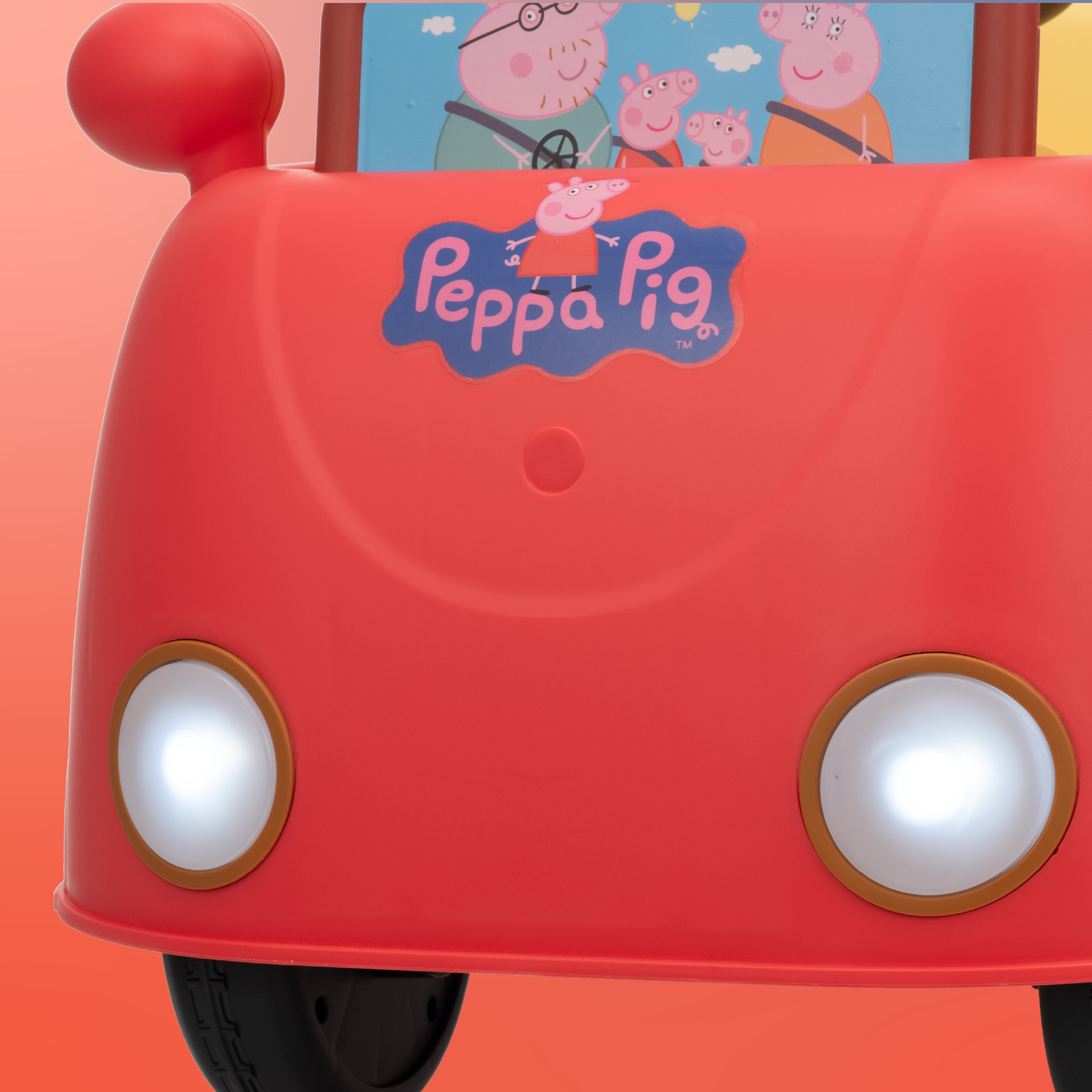 Peppa Pig 6V Electric Ride-On Car with Battery and Charger, Kids Toddler Ride-On Toy Vehicle, Red