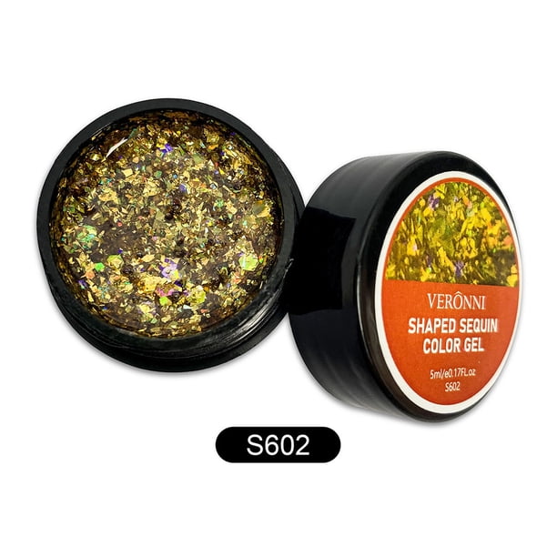 Gel para uñas, gel transparente para esculpir uñas, para decoración de uñas, lentejuelas, esmalte de uñas fluorescente con brillo, pegamento para uñas.