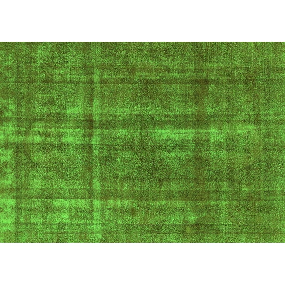 Ahgly Company Indoor Rectangle Oriental Green Industrial Area Rugs, 2' x 5'