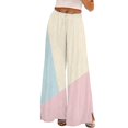 thumbnail image 2 of Flowy Pants for Women Hontri Loose Lounge Pants Womens Wide Leg Palazzo Pants Boho Floral 2025 Summer Beach Culottes Flowy Casual Trousers for Vacation, 2 of 4