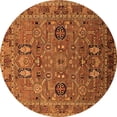 thumbnail image 1 of Ahgly Company Indoor Round Oriental Orange Traditional Area Rugs, 3' Round, 1 of 4