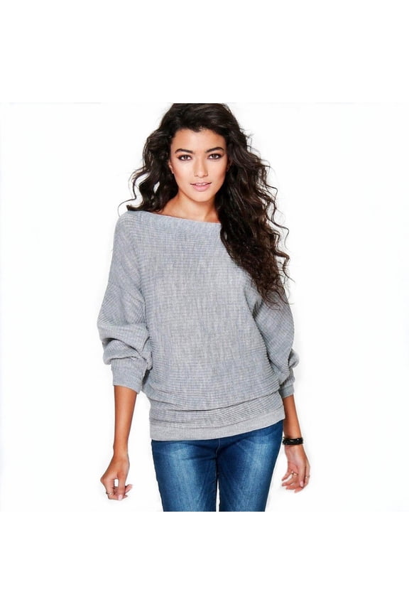 Women's New Fashion Loose Dolman Sleeve Knitted Sweater
