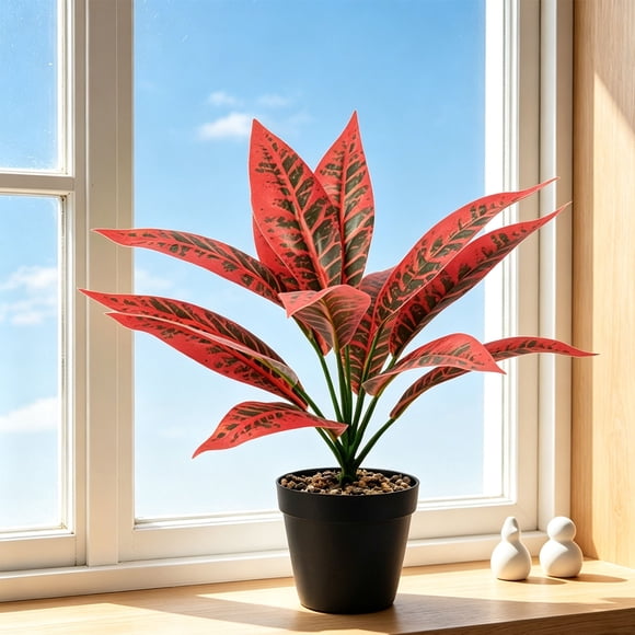 Amzcrzy P Vc Artificial Green Plants Red Holly Artificial Potted Plants for Indoor Use Suitable for Decorating Living Rooms Offices Bedrooms and Other Home Environments Artificial Flowers