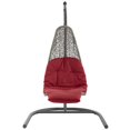 thumbnail image 3 of Modway Landscape Rattan & Fabric Patio Swing Chair in Light Gray and Red, 3 of 7