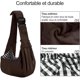 thumbnail image 2 of Bolsa de transporte para perros de color beige, bandolera reversible para perros, bandolera ajustable para perros, bolsa de transporte para cachorros con gancho para collar para perros/gatos/conejos, 2 of 5