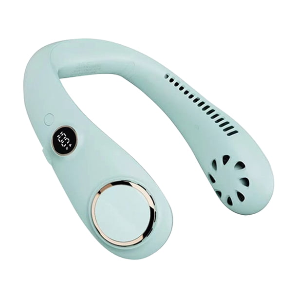 Ventilador de refrigeración por aire Ventilador de cuello colgante recargable USB para deporte (verde jazmín) Tmvgtek Libre de BPA