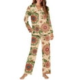 thumbnail image 2 of Garronmavis Boho Mandala Floral Pajamas Set Womens Button Down 2-Piece Sleepwear Soft PJs Lounge Sets Nightwear Fall Outfits, 2 of 7