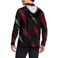 thumbnail image 3 of Havenx Sun Protection Shirts for Men Lightning Print Long Sleeve Rapid Dry Shirts with Mask Hooded Upf 50+ Rash Guard Fishing Casual Summer Lightweight Hiking Blouses,Deep Red L, 3 of 5