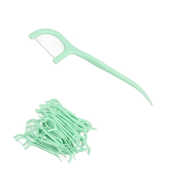 Palillos de hilo dental, 50 piezas Palillos de hilo dental de plástico Hilo dental desechable Funcionalidad versátil