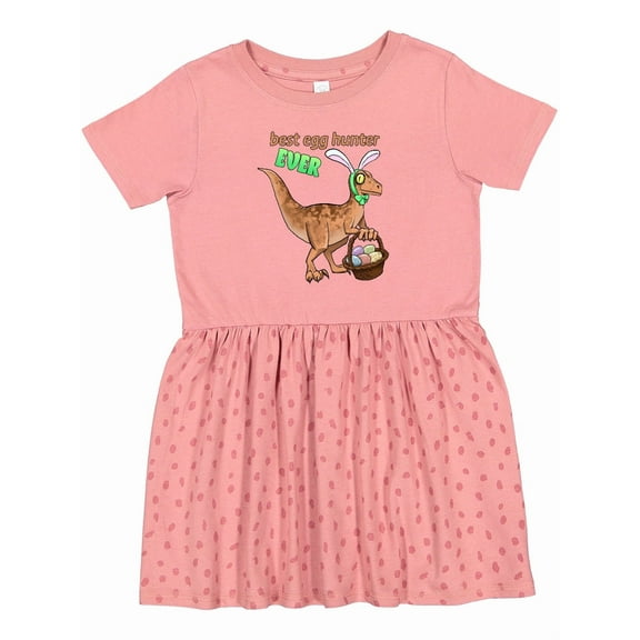 Inktastic Best Egg Hunter Ever Easter Dinosaur Girls Toddler Dress