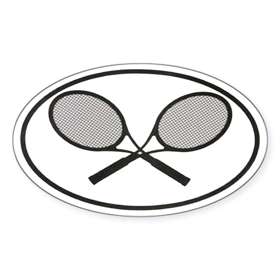 CafePress - Tennis Car Stickers Oval Sticker - Sticker (Oval)