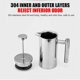 thumbnail image 4 of Double Wall Tea Maker Pot Large Capacity Espresso Coffee Machine French Coffee Maker Pot Stainless Steel 800ml, 4 of 5