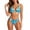 Sky Blue, variant on Erwazi Women's Printed Triangle 2 Piece Halter Bikini Set Swimwear Bathing Suit