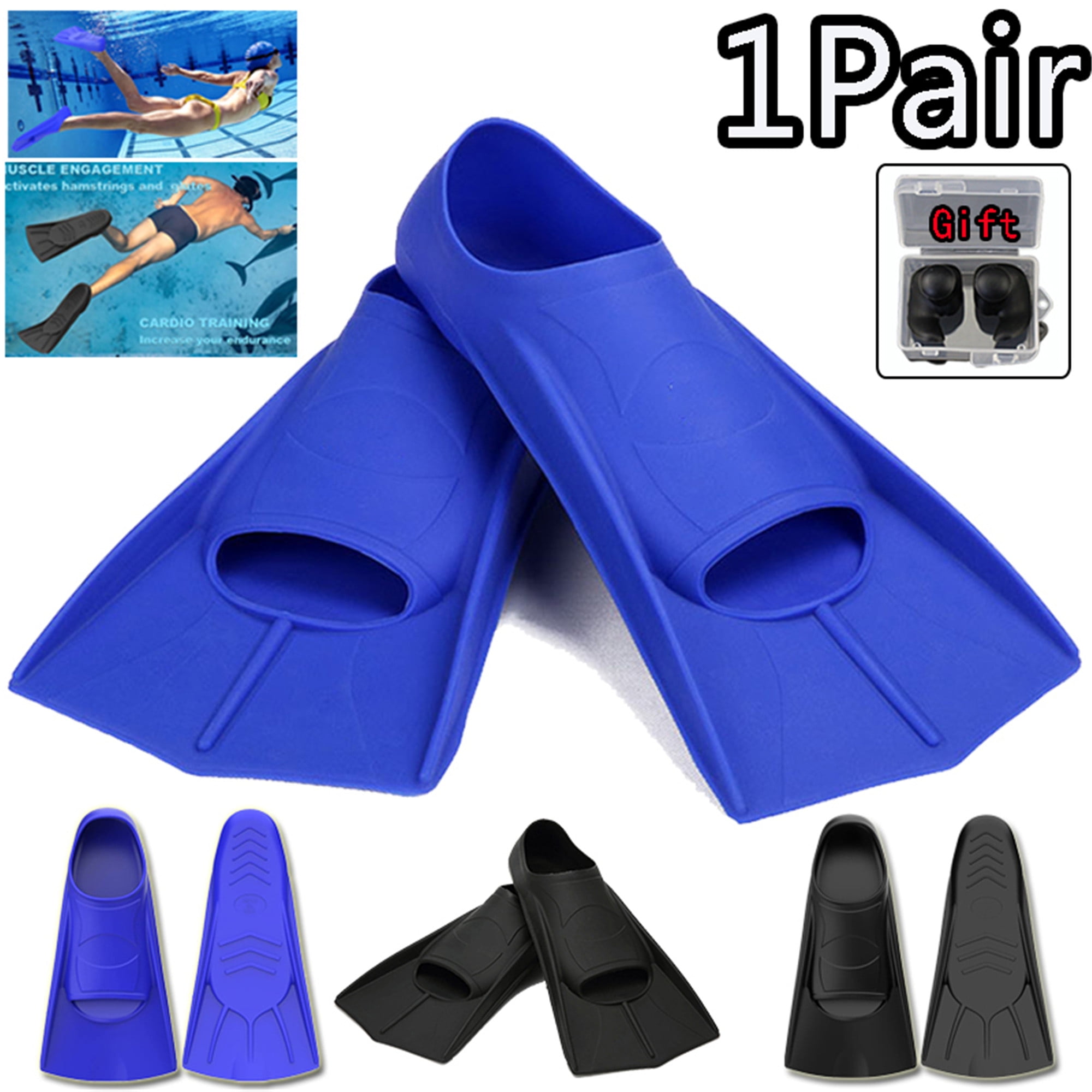 Elbourn Swimming Fins Short Floating Training Fins for Kids and Adults