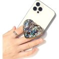 thumbnail image 4 of LAICAIW Authentic Natural Sea Shell Mother of Pearl Expandible Collapsible Mobile Phone Grip Stand Holder for Smartphone Tablet Cell Phone Accessory (Black Fresh Water), 4 of 7