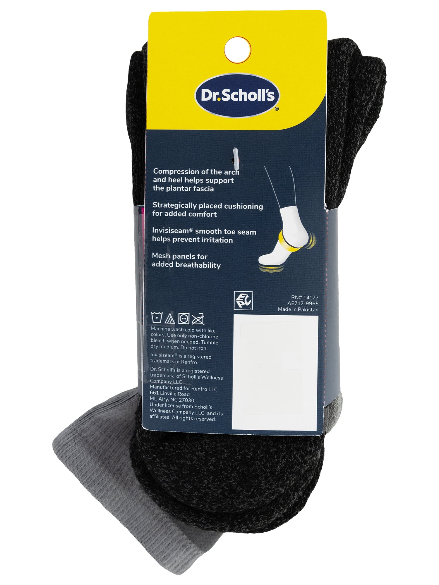 Dr. Scholl's Women's Ankle Plantar Fasciitis Socks, 3 Pack, Size 6-9
