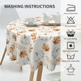 thumbnail image 4 of Fall Decorative Round Tablecloths 60 Inches Autumn Thanksgiving Pumpkin Leaf Round Table Cloth Fall Decor Washable Reusable Circle Table Cover for Home Kitchen Dining Room Party Outdoor Patio, 4 of 6