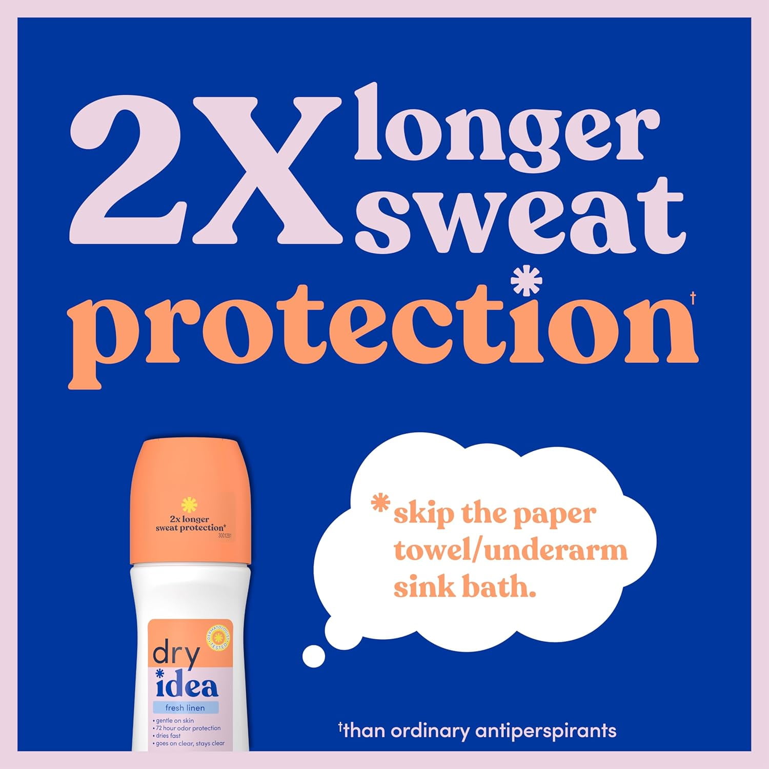 Dry Idea Antiperspirant Deodorant, Fresh Linen Scent, 3.25 Ounces (Pack of 4)