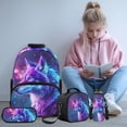 thumbnail image 2 of Bulopur Boys 17 Inch Backpack Set 4 Piece Galaxy Wolf Print School Bookbag with Lunch Box, Water Bottle Holder and Pencil Case for Elementary, 2 of 8
