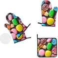 thumbnail image 6 of (Easter Eggs) 4 Oven Mitts and Pot Holders Sets Farmhouse Kitchen Gloves for Cooking Grilling Baking BBQ Mushroom Pot Holders Cook Essentials Accessories, 6 of 6