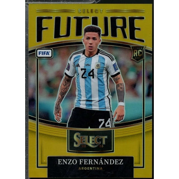 Enzo Fernandez Rookie Card 2022-23 Select FIFA Future Gold #21