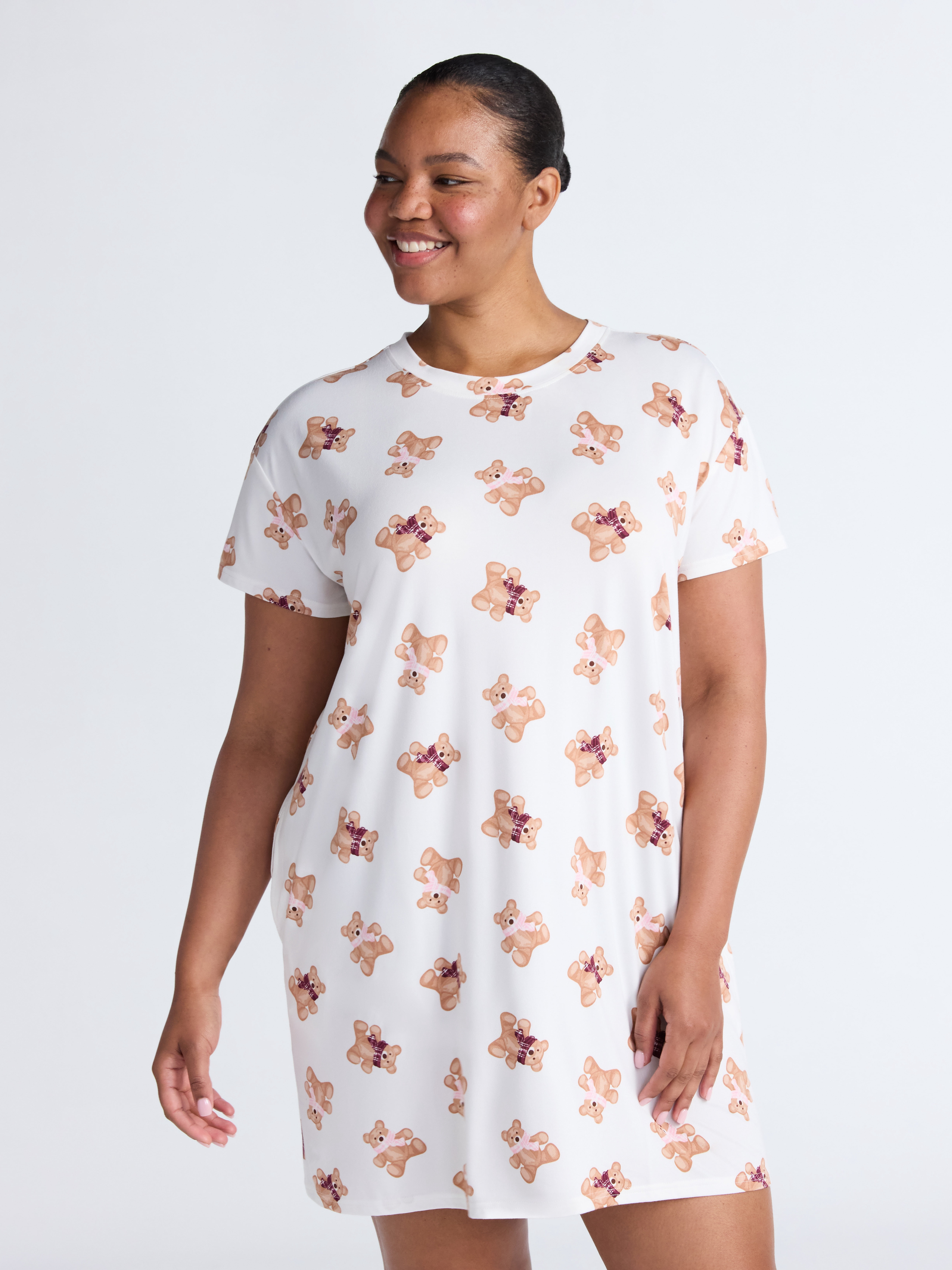 Joyspun Women's Dreamy Soft Collection Sleepshirt with Short Sleeves, Sizes S/M-2X/3X