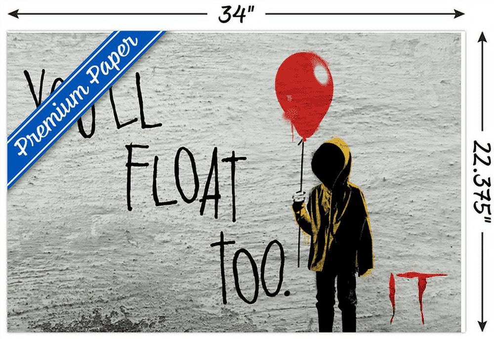 IT - Float Wall Poster with Push Pins, 22.375" x 34"