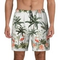 thumbnail image 3 of Uemuo Flamingo Palm Trees Pattern Mens Swim Trunks Quick Dry Board Shorts with Mesh Lining, Stretch Beach Shorts Quick Dry No-Chafing Board Shorts-, 3 of 9