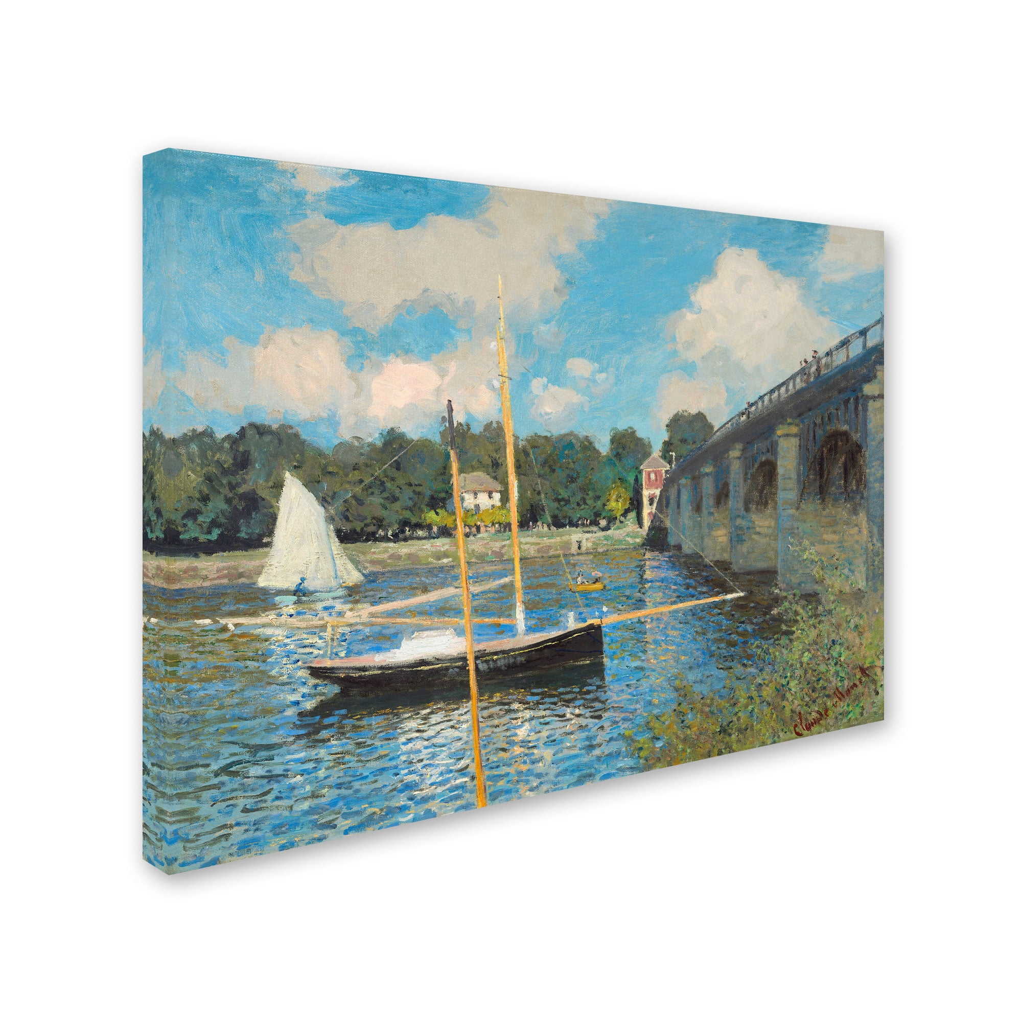 Trademark Fine Art "The Bridge at Argenteuil" 1874 Canvas Art by Claude Monet