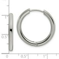 thumbnail image 3 of Primal Steel Stainless Steel 3mm Hinged Hoop Earrings, 3 of 7