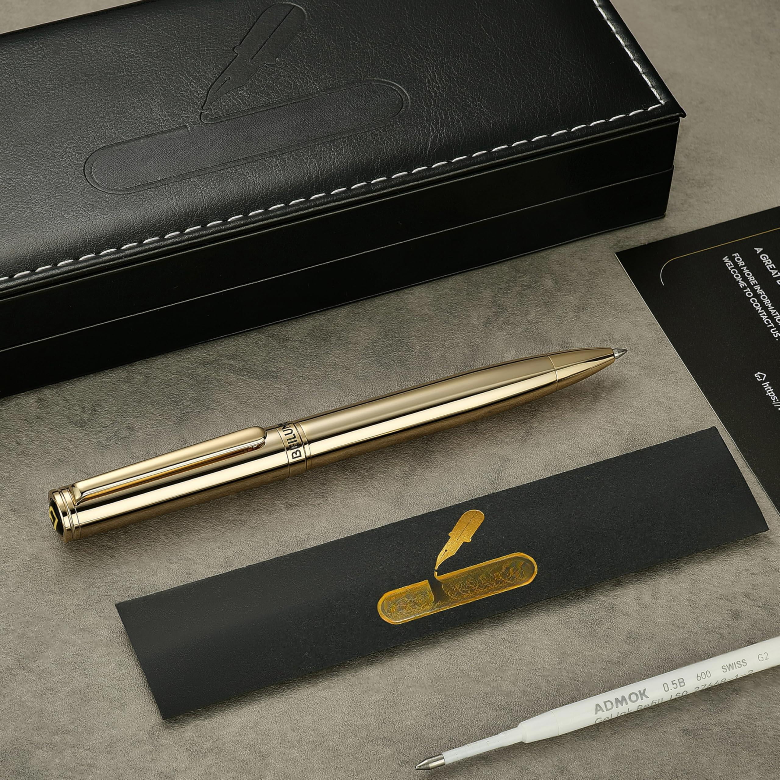 Personalized Gel Pen  Stunning Luxury Pens With Finish Black Ink Refill Executive Gift Set For Family & Friends Writing Fancy Office Retractable Graduation Nice Designer