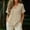 Beige, variant on Solid Blouses for Women Short Sleeve V-Neck 100% Cotton Blouse Flutter Ruffled Lightweight Smocked Shirts Women's Tops, Tees & Blouse White XXXL