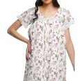 thumbnail image 4 of Moomaya Cotton Poplin Button Down Nightdress For Women Printed Nursing Nightwear, 4 of 5