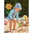 thumbnail image 6 of BemeyourBBs Infant Baby Girl Swimsuit Infant Bathing Suit One-Piece Swimsuits with Sun Hat Set Long Sleeve Rash Guard Swimwear Floral Zipper Summer Beach Wear, 6 of 9