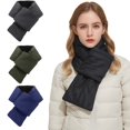 thumbnail image 1 of Bufanda de invierno Skymirror, gruesa, acolchada, de felpa, resistente al viento y al frío, cálida, de color sólido, unisex, para exteriores, accesorio de ropa, 1 of 8