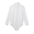 thumbnail image 6 of iiniim Men's Long Sleeve Undershirt Press Botton Crotch Dress Shirt Bodysuit Top Button Down A White L, 6 of 7
