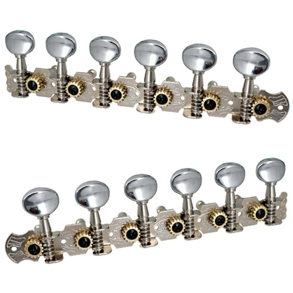 12-string Acoustic Guitar Tuning Pegs Tuners Key 6L 6R Round Machine Heads Parts