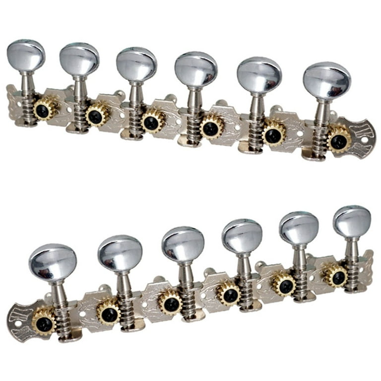 12-string Acoustic Guitar Tuning Pegs Tuners Key 6L 6R Round Machine Heads  Parts