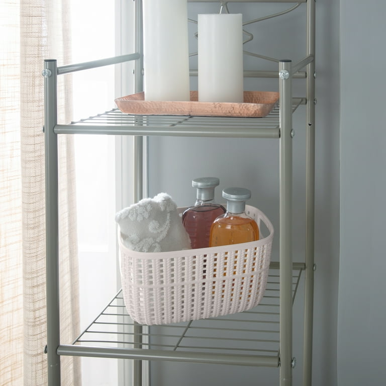 Simplify 2 Pack 2-Tone Plastic Small Storage Basket Tote with
