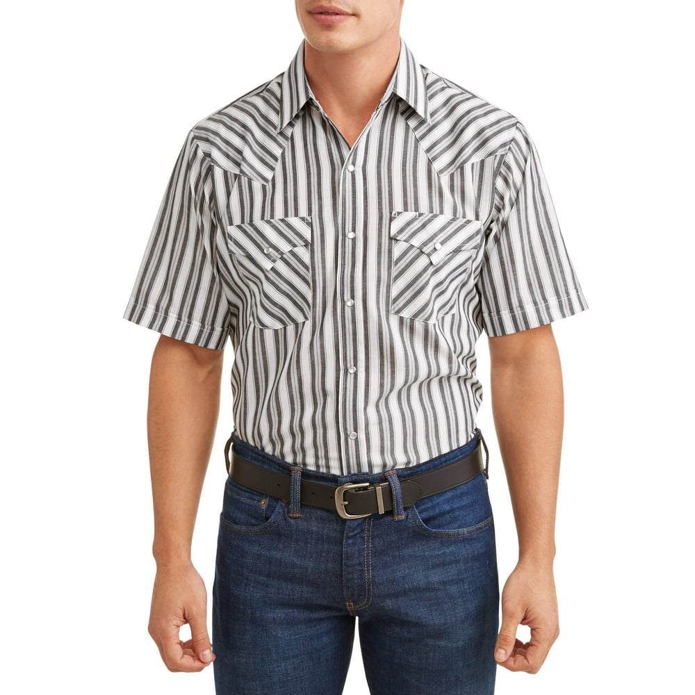 Plains Western Wear - Plains Men's Short Sleeve Stripe Western Shirt ...