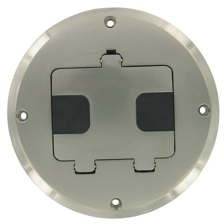Raco 28 cu in Round Steel 1 gang Floor Box Metallic