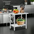 thumbnail image 6 of 48x24 Inch Stainless Steel Table with & Hooks – Commercial Kitchen Prep Table for Restaurant. Home & Hotel. Heavy-Duty Workstation with Adjustable Undershelf &  Guard, 6 of 7