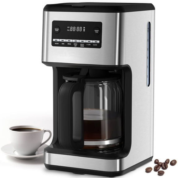 Havato 14-Cup Drip Coffee Maker, Stylish and Compact Coffee Machine for Home/Kitchen/Coffee Shop,Silver