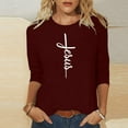 thumbnail image 2 of YanHoo T-Shirts de Pâques à Manches 3/4 pour Femmes, Tops Graphiques Amusants à Manches 3/4, T-Shirts Décontractés à Col Rond, Chandail-Over, Tenues de Printemps 2025, Cadeaux de Fête des Mères pour Maman en Liquidation, 2 of 5