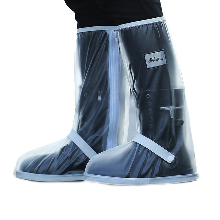 rygai 1 Pair Boot Covers High tube Dustproof Non Slip Zipper Design Wear resistant Shoe Protection Thickened Overshoes Rain Boot Covers Rain